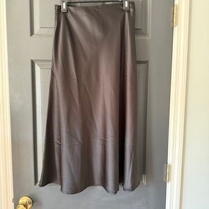 Black satin slip skirt